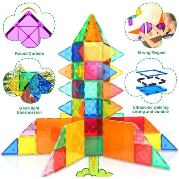 Magnetic Tiles Beginner Set Toys for Girls Boys Toddler Toys - Picture 6 of 7
